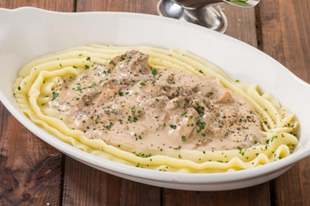 Бефстроганов с кратофельным пюре