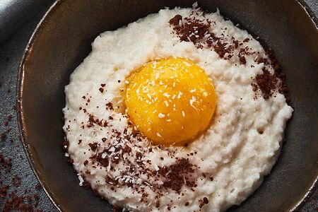 Рисовая каша с манговым сорбетом