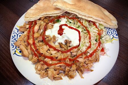 Шаурма открытая с курицей