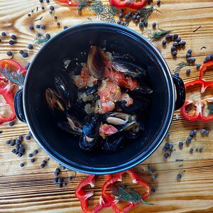 Черноморские мидии в белом вине