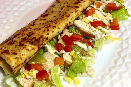 Блин Цезарь с курицей