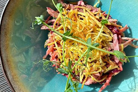 Салат с говядиной и картофелем пай