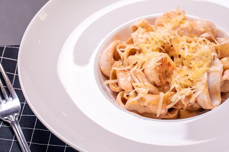 Феттуччине с морепродуктами
