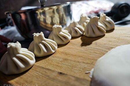 Хинкали с сыром и мятой