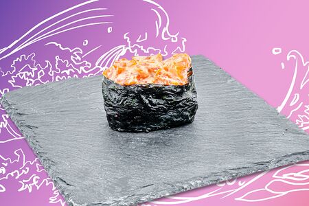 Гункан с острым лососем