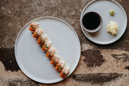 Тартар лосось и сладкий васаби