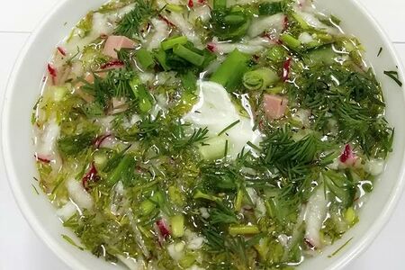 Окрошка с минеральной водой