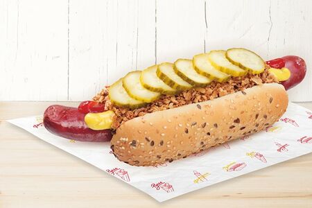 Датский хот-дог с колбаской альпийской