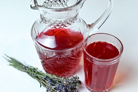 Морс из клюквы с лавандой