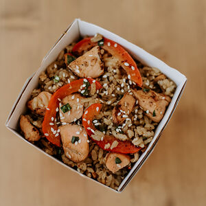 Teppan с лососем