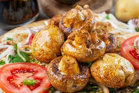 Грибы на мангале