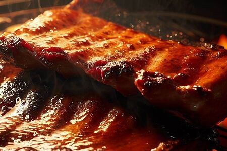 Свиные ребра гриль с соусом BBQ