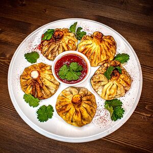 Хинкали из говядины жареные