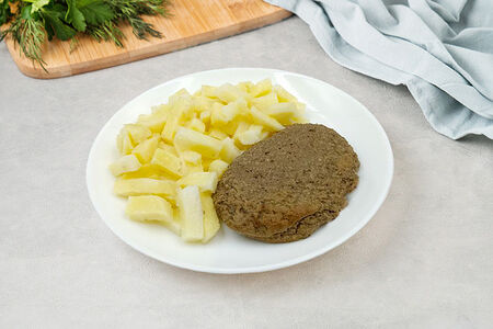 Котлета из печени с картофелем