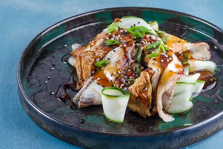 Хрустящие баклажаны, угорь, унаги