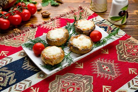 Грибы, запеченные с сыром