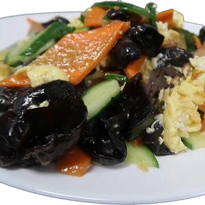 Жареные яйца с грибами эноки № 71