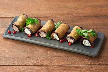 Рулетики из баклажанов с начинками ассорти