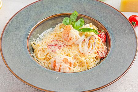 Феттуччине с морепродуктами