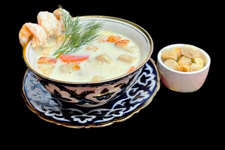 Сырный суп с креветками