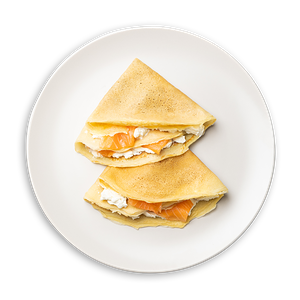 Блинчики с лососем и творожным сыром