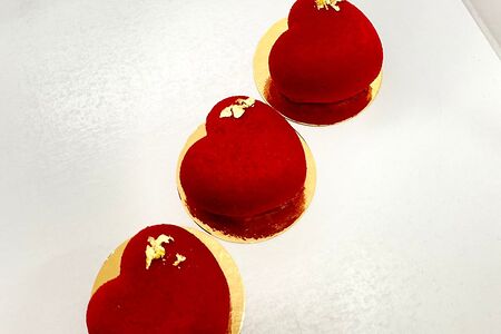 Пирожные Сердечки (золото)