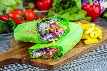 Шаурма Веган с картофелем фри