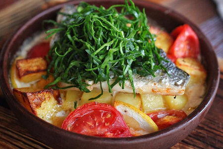 Дорадо с овощами