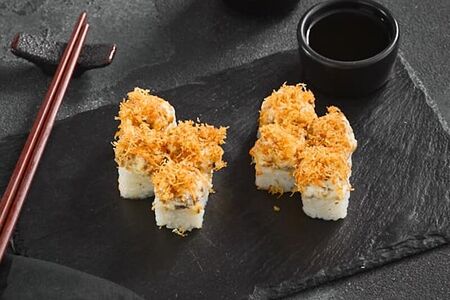 Запеченный ролл с шампиньонами