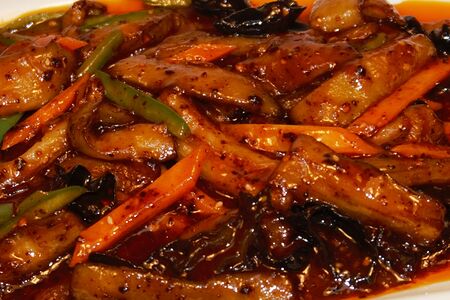 Баклажаны соломкой в кисло-сладком соусе