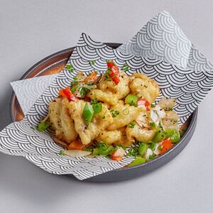 Филе белой рыбы в темпуре