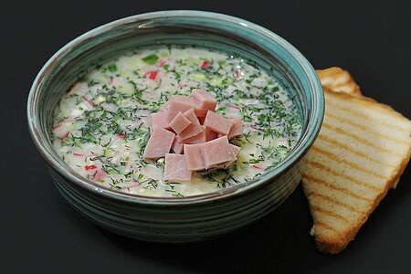 Окрошка с ветчиной