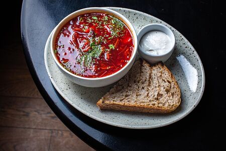 Борщ с фасолью, томатами и болгарским перцем