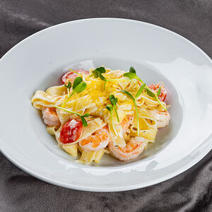 Тальятелле с креветками