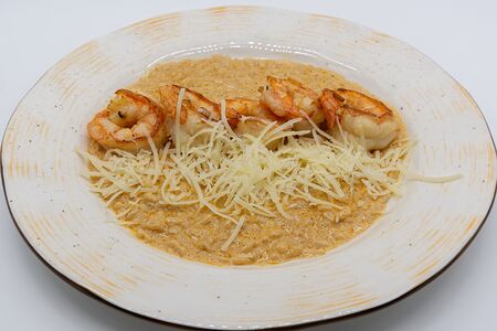 Ризотто с тигровыми креветками