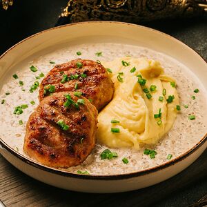 Домашние котлеты с картофельным пюре