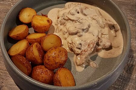 Медальоны под грибным соусом