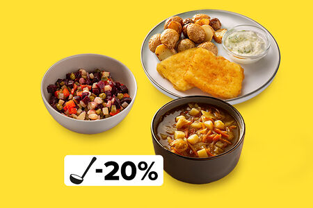 Сытный обед с рыбными котлетами