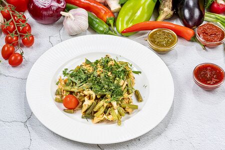 Яичница со стручковой фасолью