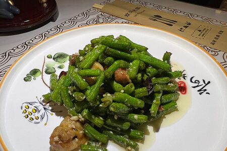 Фасоль с курицей