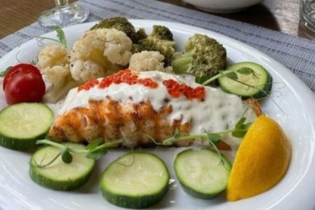 Стейк из семги на пару