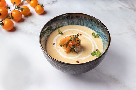 Сырный крем-суп с креветками