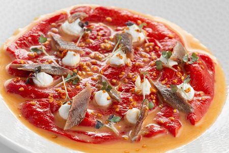 Маринованные перцы, сливочный сыр, анчоус