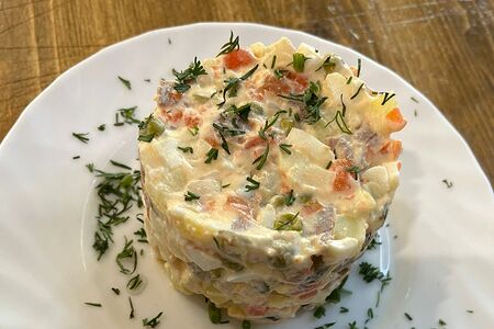 Оливье с говядиной