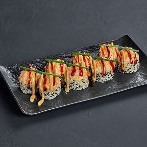 Запеченный ролл с креветками