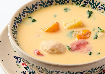 Сырный суп с фрикадельками из индейки