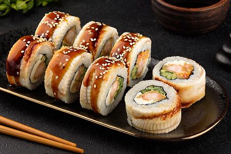 Унаги с креветкой темпура