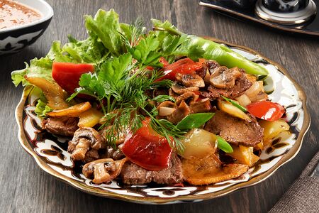 Мясо с грибами