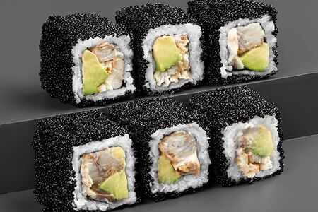 Ролл Калифорния с угрем черный