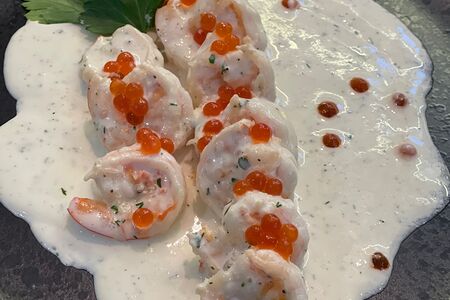 Креветки тигровые в фирменном сливочном соусе